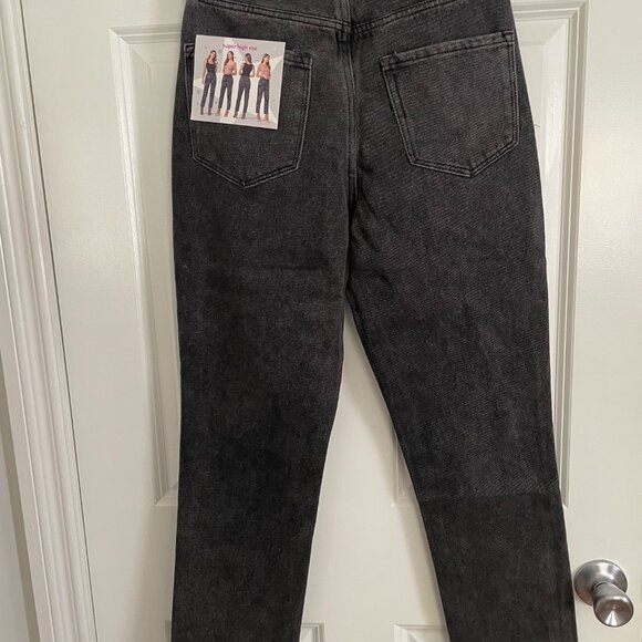 Simple Society Bling Acid Wash Super High Rise Black Straight Jean Size 00/23 - Picture 8 of 13